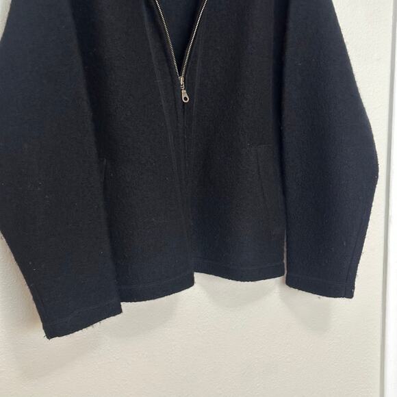 Patagonia Womens M Black 100% Wool Boucle Full Zip Jacket Knit Sweater Cozy Fall - Picture 3 of 9